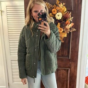 LOFT Green Quilted Jacket